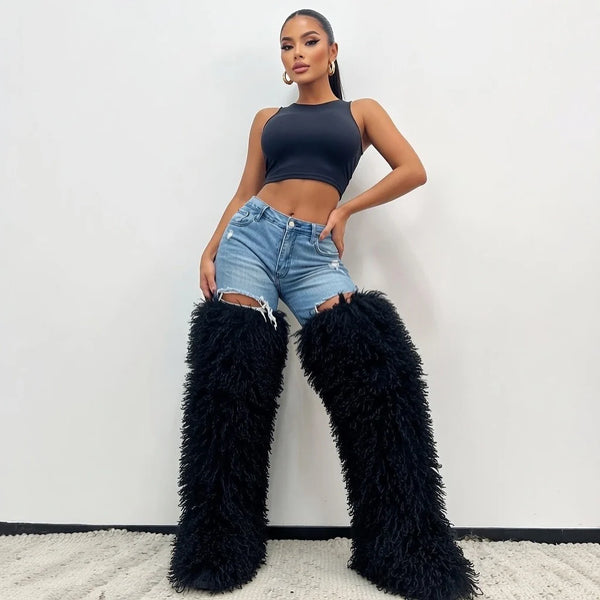 Over The Knee Furry Boots