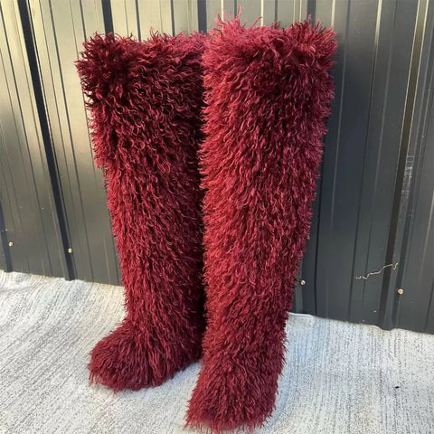 Over The Knee Furry Boots