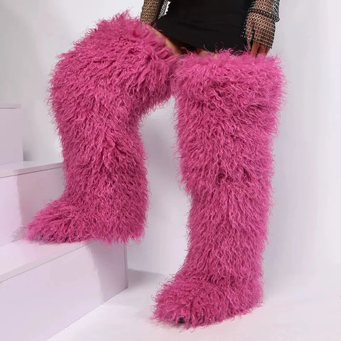 Over The Knee Furry Boots